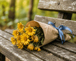 A bouquet of daisies representing the forlorn bouquet of the story